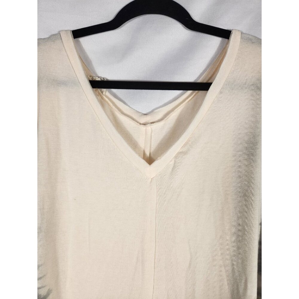 NWOT POL Womens Plus Top Batwing Lagen look Tie dye Cream/Gray 2X - Picture 4 of 7
